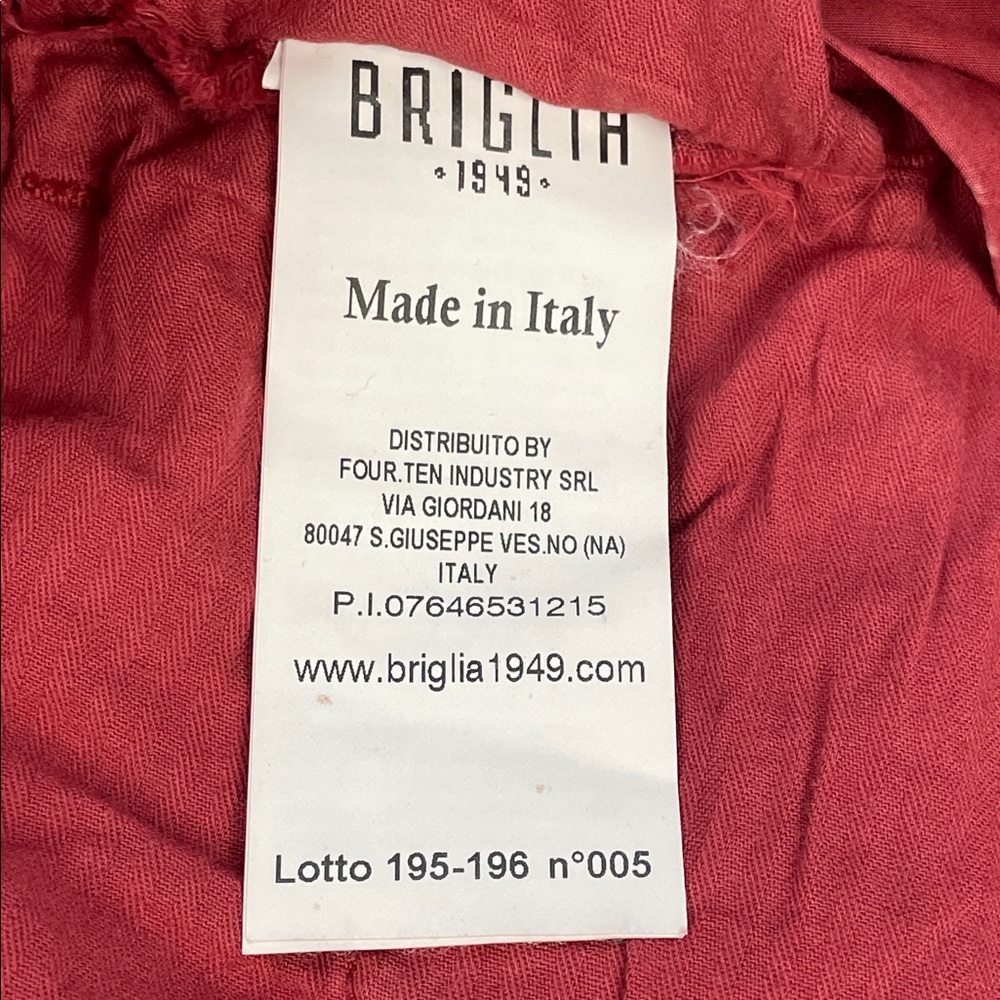 NWT Briglia 1949 Italian Tailored Chino Pants Faded Red Terracotta - Picture 11 of 16
